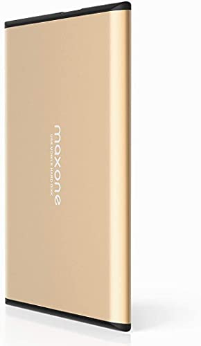 Disco duro externo 500GB - 2.5" USB 3.0 Ultrafino Diseño Metálico HDD Portátil para Mac, PC, Laptop, Ordenador, Xbox one, PS4, Smart TV, Chromebook - Gold