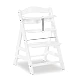 Hauck Trona Alta de Madera Alpha +, Regulable, Apto para Recien Nacidos Combinando con el Newborn Set Alpha Bouncer (disponible por separado), Blanco