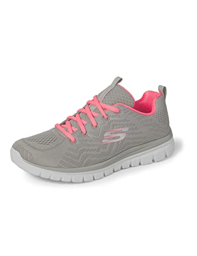 Skechers Graceful-Get Connected, Zapatillas Mujer, Grey Gray Mesh Coral Trim Gycl, 39 EU