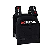 PICSIL Chaleco Táctico Lastrado Ajustable, Entrenamiento Oficial de Cross Training, Nailon de Alta Resistencia, Cierre Metálico, Ideal para Entrenamiento, WODs, Correr, Fitness, Unisex