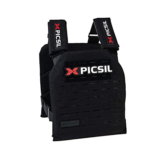 PICSIL Chaleco Táctico Lastrado Ajustable, Entrenamiento Oficial de Cross Training, Nailon de Alta Resistencia, Cierre Metálico, Ideal para Entrenamiento, WODs, Correr, Fitness, Unisex