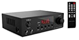 Wiibo 10181218 Amp 100 - Amplificador HiFi - Conexión Bluetooth - Entrada USB - Respuesta Lineal - Potencia 50W + 50W - 2 Entradas de Micrófono - Pantalla LED - Mando a Distancia - Equipo de Sonido