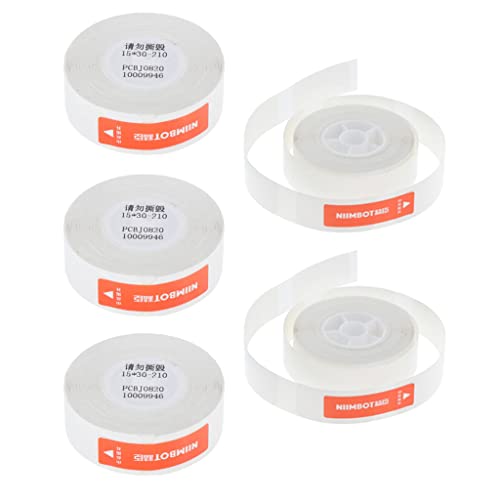 B Blesiya Etiqueta de Precio Resistente Al Desgarro de Impresora Térmica Portátil de Supermercado de 5 Rollos - Blanco 15x30mm