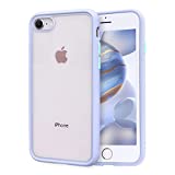 ZELAXY Funda Transparente para iPhone SE 2022 iPhone SE iPhone 7 iPhone 8 (+ Protector de Pantalla) – Carcasa Trasera Bumper Antigolpes Arañazos– con Bordes de Silicona – no amarillea TPU PC – Lila
