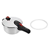 Amazon Basics Olla A Presión de Acero Inoxidable - Apta para inducción - 4 Litros