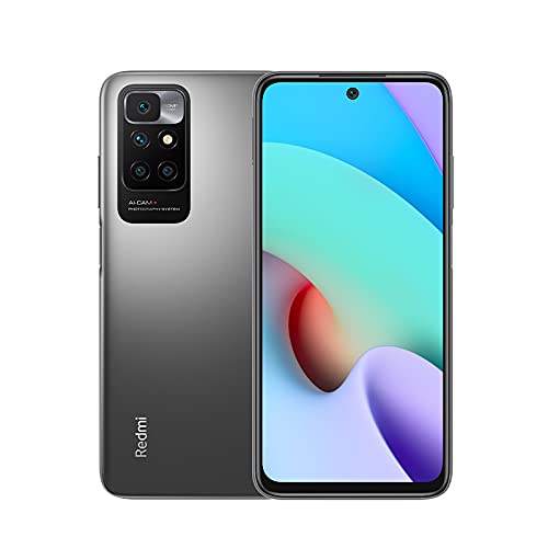 Xiaomi Redmi 10 Smartphone,4GB RAM+64GB ROM, 6.5" FHD + DotDisplay, MediaTek Helio G88 Octa-Core, cámara cuádruple AI de 50MP y cámara Frontal de 8MP (4GB+64GB,Gris)