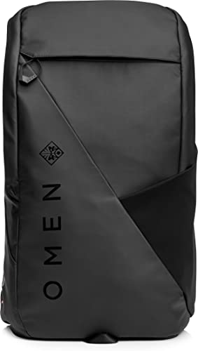 HP OMEN Mochila para Juegos de 17,3 Pulgadas (Cremallera Principal, Compartimientos Internos y Externos, Tejido Exterior Resistente, Correas Ajustables) – Color Negro
