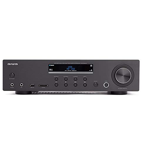 AIWA Amu-120Btbk: Receptor AV y Amplificador con Conexión Bluetooth, 120 W, USB y SD
