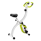 Ultrasport Bicicleta estática F-Bike 150 con sensores de pulso de mano, bicicleta fitness con consola y sensores de pulso en manillar, plegable