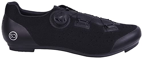 Sundried Zapatillas de Ciclismo de Carretera de Punto Zapatillas de Ciclismo Unisex para Hombre y Mujer para Ciclismo de Carretera (41, Negro)