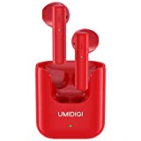 Auriculares Inalámbricos, UMIDIGI AirBuds U Auriculares Bluetooth 5.1, Auriculares Internos Control Táctil Wireless Earphones Deportivos Tiempo de Reproducción de 24h con Caja de Carga (Rojo)