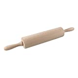 Zenker Cocina Grande rodamientos y Mangos Laterales para amasar Fino, Rodillo para repostería o pastelería, 1ud, Madera Natural, Ø6,5x25cm