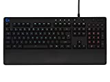Logitech G213 Prodigy Teclado Gaming, Retroiluminación RGB LIGHTSYNC, Resistente a Salpicaduras, Personalizable, Controles Multimedia, Disposición QWERTY Internacional US, Negro