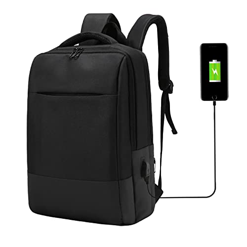 Utapossin Mochila Portátil, Mochila Antirrobo Impermeable, 15.6 Pulgadas Mochila Portatil, Mochila Impermeable, Impermeable Mochila Portatil, con Puerto de Carga USB (15,6", Negro)