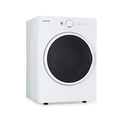 Klarstein Jet Set - Secadora de ropa por salida de aire, Potencia 1020 W, 2 niveles, Temporizador 20-200 min, Tambor de acero inoxidable, Capacidad 3 kg, 60 dB, 49 x 69 x 47,5 cm, Blanco seda