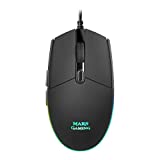 Mars Gaming MMG Ratón RGB Flow, Sensor Óptico 3200 DPI, Antideslizante Negro