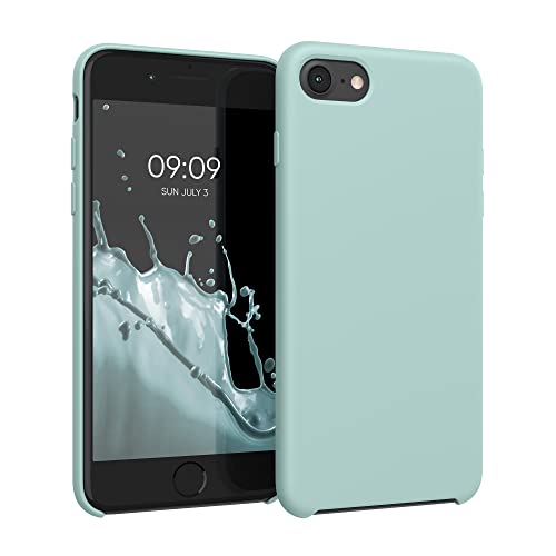 kwmobile Carcasa Compatible con Apple iPhone SE (2022) / SE (2020) / 8/7 - Funda de Silicona para móvil - Cover Trasero en Menta