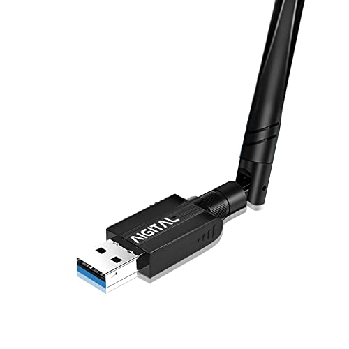 1200Mbps Adaptador WiFi USB, Receptor WiFi Doble Banda 2.4G 300Mbps /5GHz 867Mbps, Señal Potente con 5dBi Antenas, USB 3.0, Dongle WiFi para PC/ Desktop/Laptop Soporte Windows 11/10/8/8.1/7 MacOS X