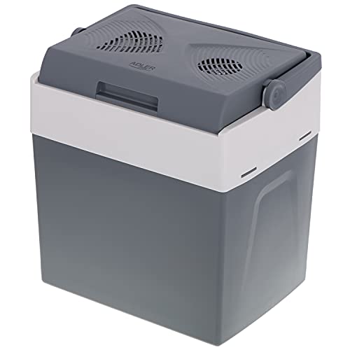 Adler AD 8078 Nevera Portátil Eléctrica de Viaje para Coche, Camping, 12V / 220V, Capacidad 30L, Refrigera, Mantiene el Calor, Modo Bajo Consumo, Gris