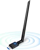 Maxesla WiFi Adaptador-AC 1300Mbps USB WiFi Receptor Dual Band 2.4G/5GHz, WiFi Antena para PC Desktop Laptop Tablet, Soporta Windows XP/7/8/10, Mac OS X (WiFi USB 5dBi)