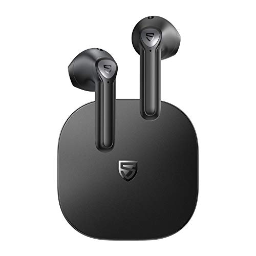 SoundPEATS TrueAir2 Auriculares inalámbricos Bluetooth V5.2 Qualcomm3040 True Wireless Mirroring,Micrófono Dual Cancelación de Ruido CVC8.0 Llamadas claras aptX, Semi-in-Ear, 25 Horas