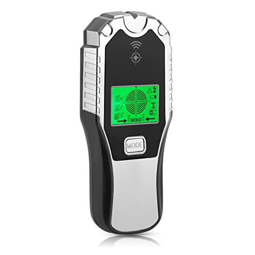 LQKYWNA Detector De Pared, 5-in-1 Stud Finder Detector de Cables y Tuberias Profesional Detector Digital con Pantalla LCD Retroiluminada y Alarma de Audio para Detecta Metal, Pernos, AC Cable, Madera