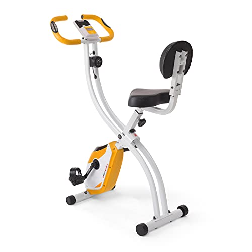 Ultrasport Bicicleta estática F-Bike 200B con sensores de pulso de mano, con respaldo, plegable