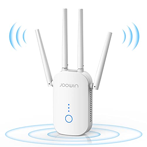 JOOWIN Banda Dual Repetidor WiFi 2,4GHz&5GHz Amplificador WiFi 1200Mbps WLAN Extender WiFi Booster Compatible Modo Ap/Enrutador/Repetidor/Puente,WiFi Repeater con 4*3 dBi Antenas