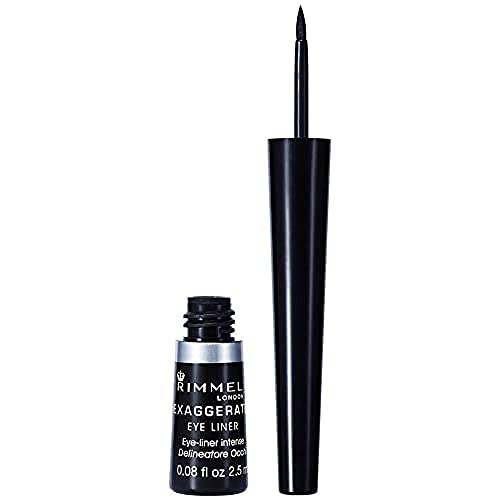 Rimmel London Exaggerate Automatic Eyeliner Waterproof - Delineador de Ojos Retráctil, Tono 001 Negro (Black), 2.5 ml