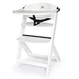 Kinderkraft Trona Bebé de Madera ENOCK, Evolutiva Silla Alta, Ergonómica, Regulable, Blanco completo