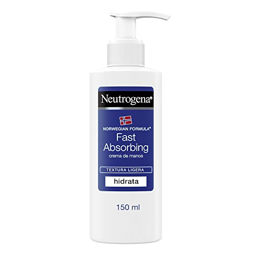 Neutrogena Crema de manos rápida absorción, textura ligera, fórmula Noruega, 150 ml