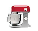Kenwood kMix KMX750ARD - Robot de Cocina Multifunción, 1000 W, Bol Metálico de 5 L con Asa, Gancho para Amasar, Varillas, Mezclado K, Acero Inoxidable, 6 Velocidades, Color Rojo