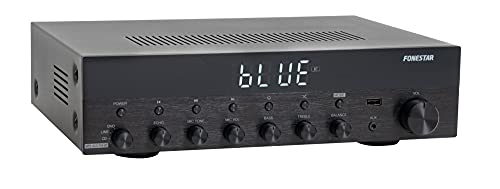 FONESTAR Amplificador Estéreo Bluetooth, USB/MP3, Radio FM, HiFi 30+30w RMS de Potencia As-3030