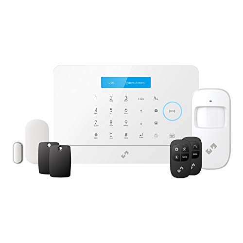 Nivian Sistema de Alarma antirrobo para hogar sin cuotas –WiFi/gsm–Kit Ampliable hasta 60 Dispositivos–LCD–Control Remoto a través de App Tuya-Fácil instalación P2P con QR-inalámbrica sin Cables