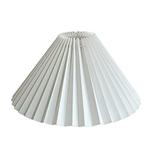 Syina Pantalla plisada E27 para lámpara de mesa de tela estilo japonés, color crema