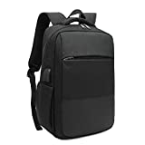 Mochila Unisex Impermeable para Ordenador Portátil de hasta 15.6 Pulgadas, con Puerto USB, conector para Auriculares y Bolsillo Antirrobo. Para los estudios, viajes o trabajo (Negro)