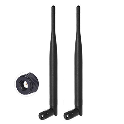 Bingfu Antena WiFi Doble Banda 2.4GHz 5GHz 5.8GHz 6dBi MIMO Antena Macho RP-SMA (2-Paquete) para Puerta de Enlace Enrutador WiFi Tarjeta de Red Inalámbrica Mini PCI Express PCIE Adaptador USB WiFi