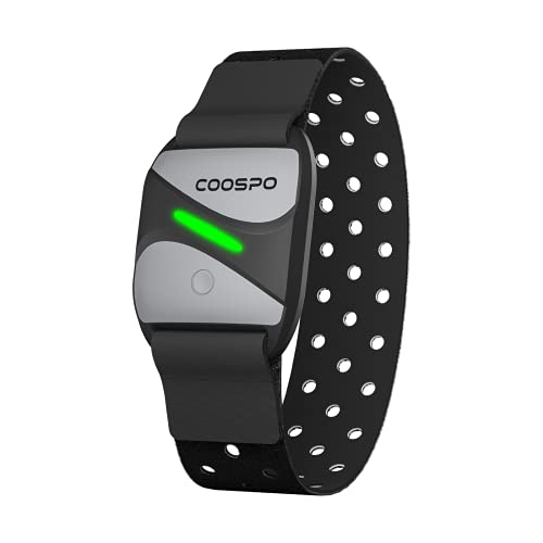 CooSpo Frecuencia Cardíaca Bluetooth 5.0 Ant+ Sensor óptico de Pulsómetro Brazo para Wahoo Garmin Zwift Strava Rouvy Trainerroad