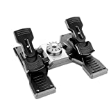 Logitech G Saitek Pro Flight Rudder Pedals, Timón/Pedales para Vuelo y Freno para Simullación de Vuelo, Centrado Automático, Tensión Ajustable, USB, PC - Negro
