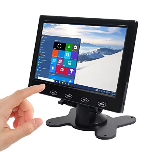 7 Monitor de Seguridad pequeño portátil HD 1080P AV VGA Monitor de Servidor de Entrada HDMI para PC/TV/Raspberry PI/cámara Pantalla IPS 1024x600 píxeles 178 Control Remoto de Vista Completa
