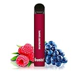 Pod desechable sin nicotina, dispositivos de vapeo, cigarrillo electrónico sin nicotina, vaper desechable para dejar de fumar, vapeador electrónico sin nicotina, sabores sin nicotina.(RASPBERRY GRAPE)