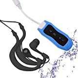 Fiacvrs Radio FM portátil buceo MP3 reproductor de música IPX8 impermeable recargable USB2.0 con auriculares a prueba de agua adecuado para nadar y correr
