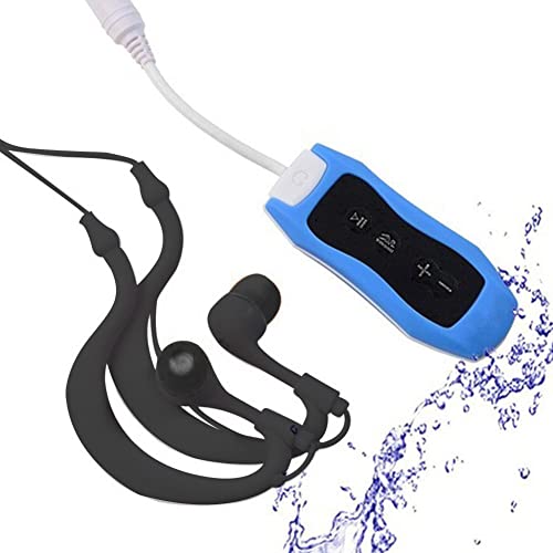 Fiacvrs Radio FM portátil buceo MP3 reproductor de música IPX8 impermeable recargable USB2.0 con auriculares a prueba de agua adecuado para nadar y correr