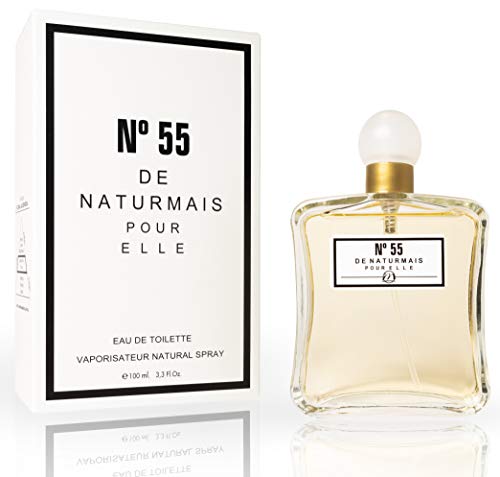 N°55 Eau De Toilette Intense 100 ml. Colonia Mujer Compatible con Eau De Parfum Chan. N°5, Perfumes Imitaciones de Mujer