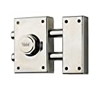 Yale 16RHN Cerrojo de sobreponer 16 con pomo interior y cilindro redondo exterior, Niquelado