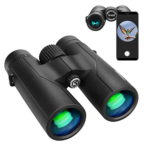 Prismáticos 12x50 para Adultos, Alta Potencia Resistente al Agua con Binoculares Telescópicos de Onda Completa para observación de pájaros, conciertos, Estrellas, Juegos de fútbol al Aire