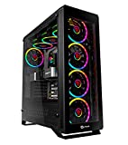 Talius Caja ATX Gaming Leviathan. Frontal y Lateral de Cristal Templado - 2X USB 3.0-2X USB 2.0 - Incluye 4 Ventiladores Spectrum de 12cm. Sin Fuente - Negra