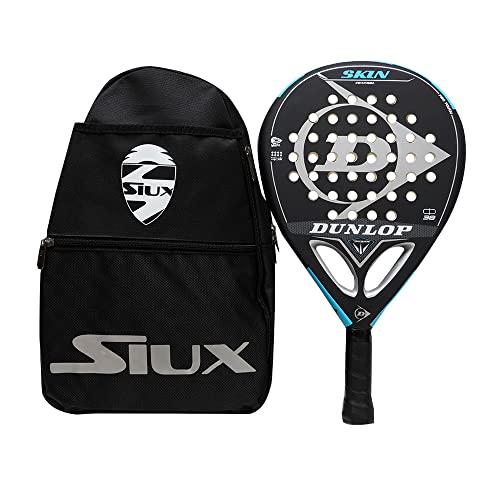 Dunlop Skin Control + Bandolera Siux| Pala de Padel Fabricada en Fibra de Carbono y Goma EVA Soft + Bandolera / Mochila Porta Palas Siux - Raqueta de Pádel para Hombre de Nivel Principiante Intermedio