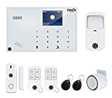 Sistema de Alarma para casa DV-1A3G V3,Modelo 2022, Marcador telefónico 4G, 99 Zonas inalámbricas y 3 Filas, aplicación DadVu