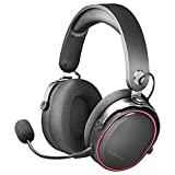 MARSGAMING MHW, Auriculares Inalámbricos + Micrófono Extraíble, Sonido Espacial 7.1, Negro